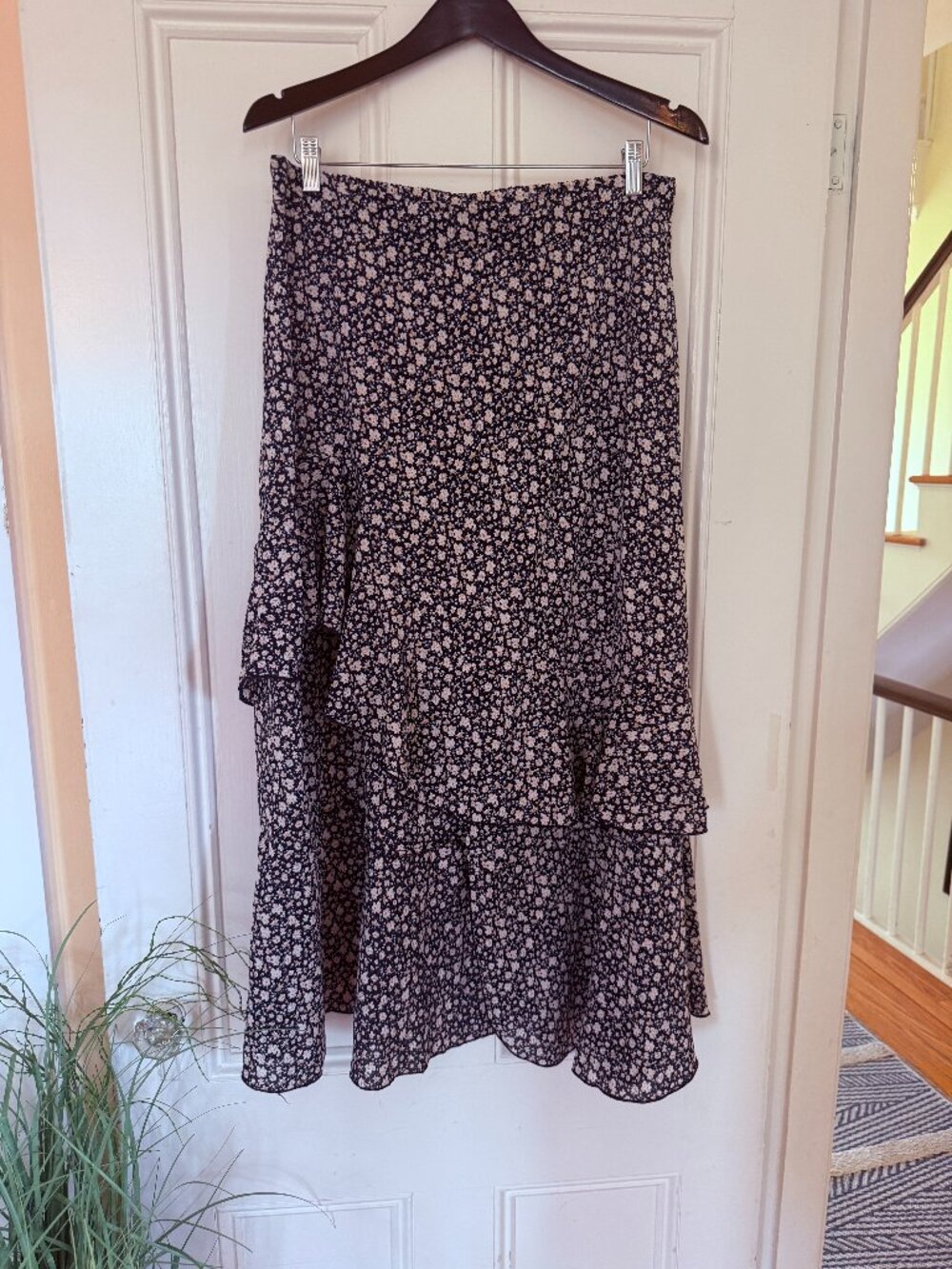 Navy Boho High Low Long Maxi Skirts for Women